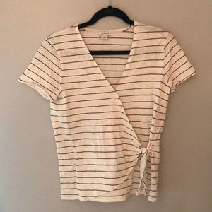 J. Striped wrap shirt
